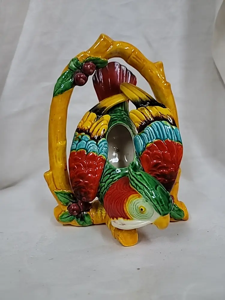 Vintage Parrot Wall Pocket Vase