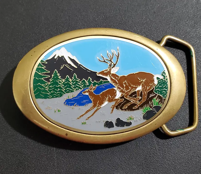 1987 Sold Brass Belt Buckle-FREE SHIP