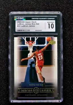 2003-04 Upper Deck LeBron James Box Set Rookie RC #22 Cavaliers CGC 10