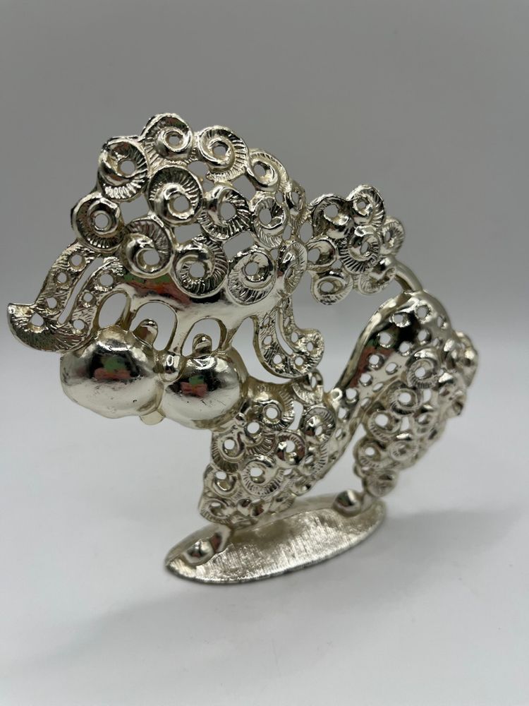 Vintage Poodle Dog Puppy Earring Tree Jewelry Holder Silver 5”