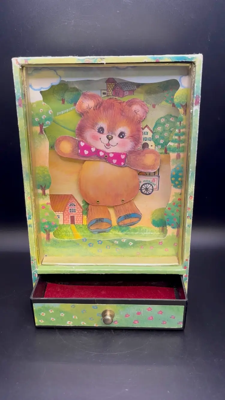Teddy Bear’s Picnic Dancing Bears Music Box Works 1976*