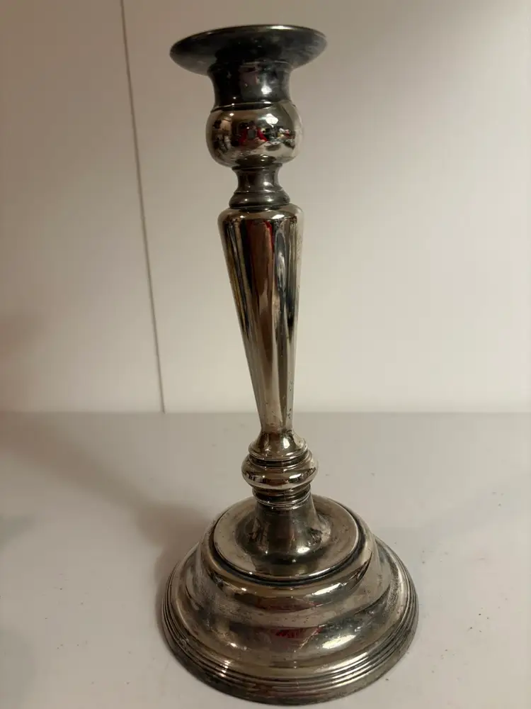 Vintage silver-plated candlestick.
