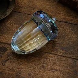 NEW SIMON DESIGNS HARVEST SHIMMER CRYSTAL PAPERWEIGHT ACORN