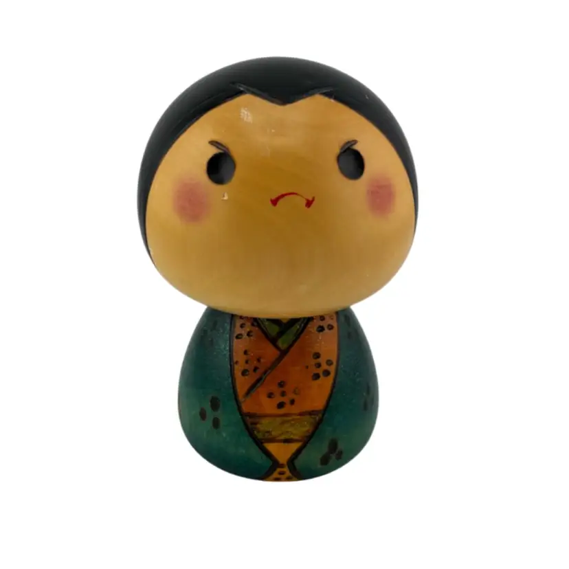 Vintage Angry Kokeshi Doll