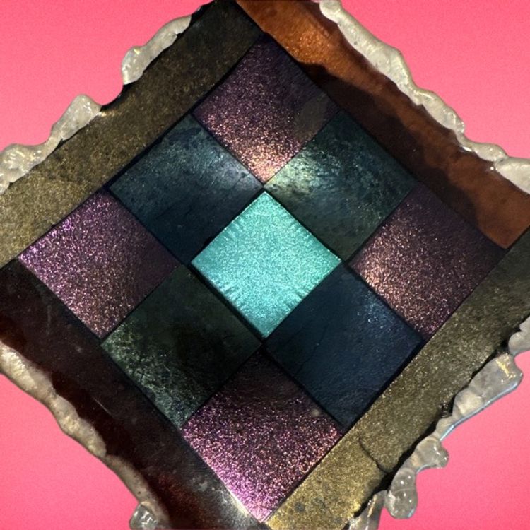 Iridescent Art Glass Trinket Dish Unique Edge