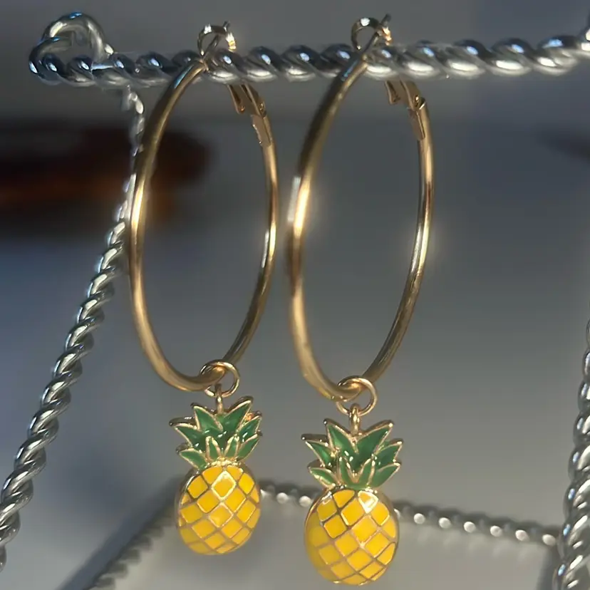 Pineapple Hoop Earrings