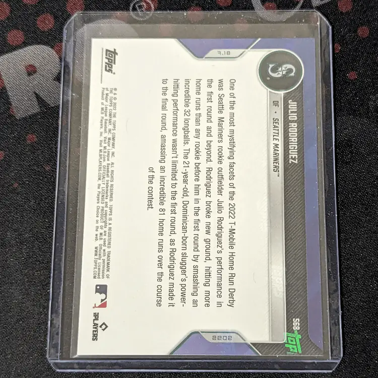 2022 Topps Now #568 Julio Rodriguez Baseball Card - Seattle Mariners c-79