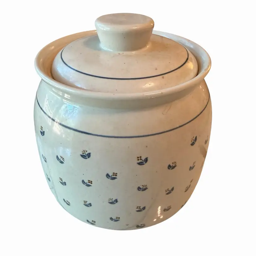 vintage Otagiri Japan stoneware canister or storage jar in the "Petite Rose"