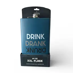 Sealed Blue XXL Flask - 64 oz. - Stainless Steel - Novelty Gift