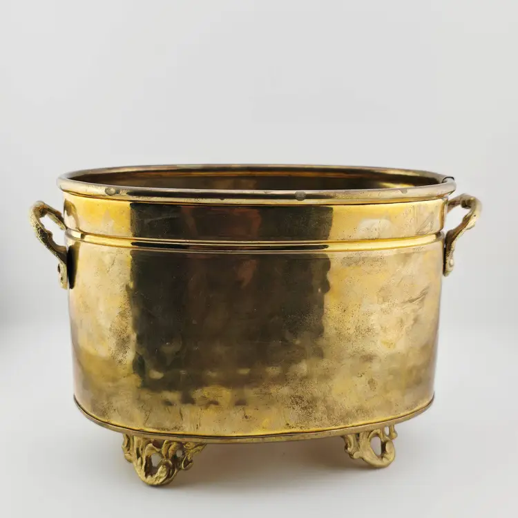 Vintage Brass Footed Planter As Is 5'×7'