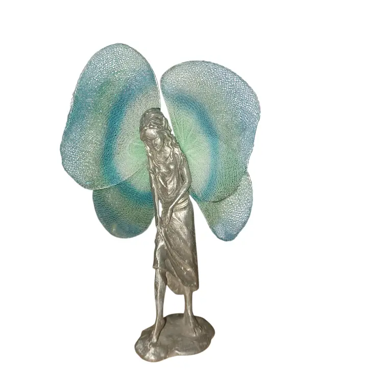Vintage Gallo Ridolfi Friendship Fairy Butterfly Wings Pewter Figurine
