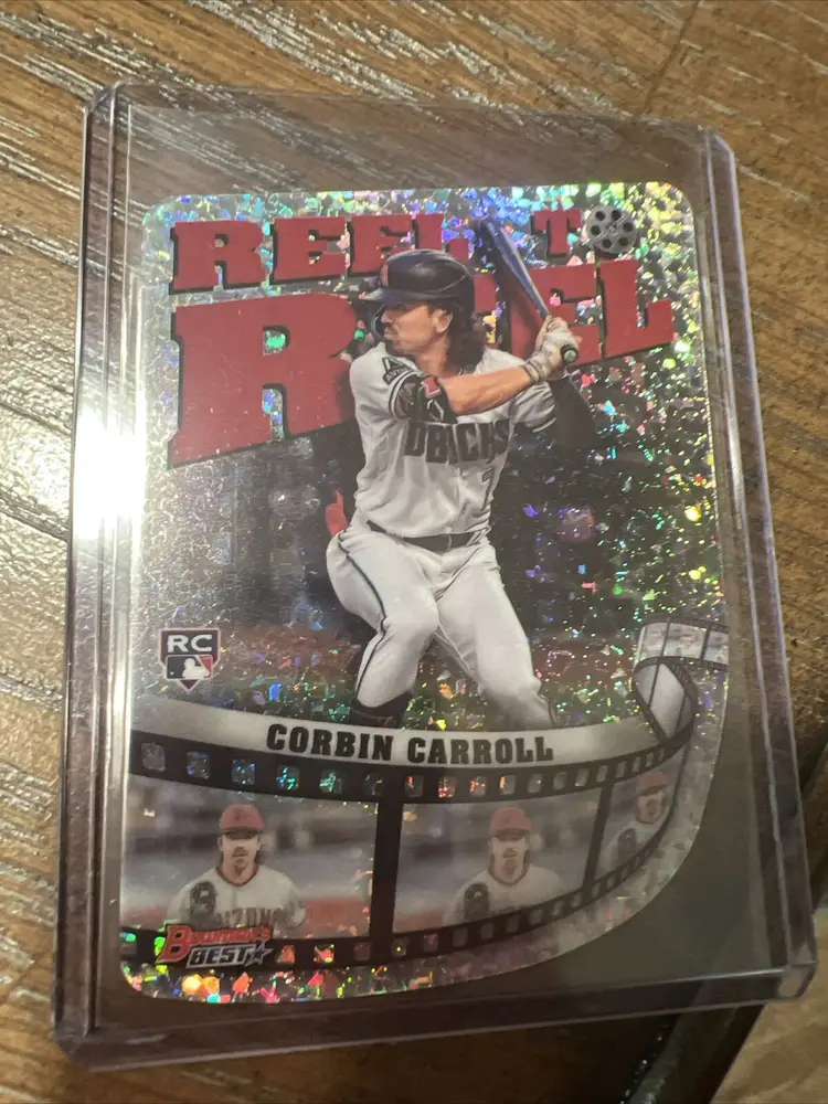 2023 Bowman's Best Reel To Reel Corbin Carroll Rookie Mini Diamonds SP Die Cut