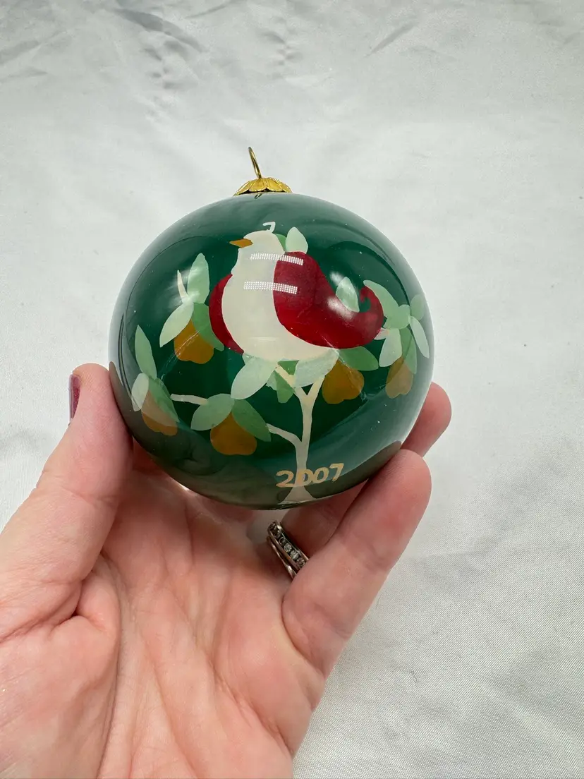 Dillards Glass Reverse Painted Ornament