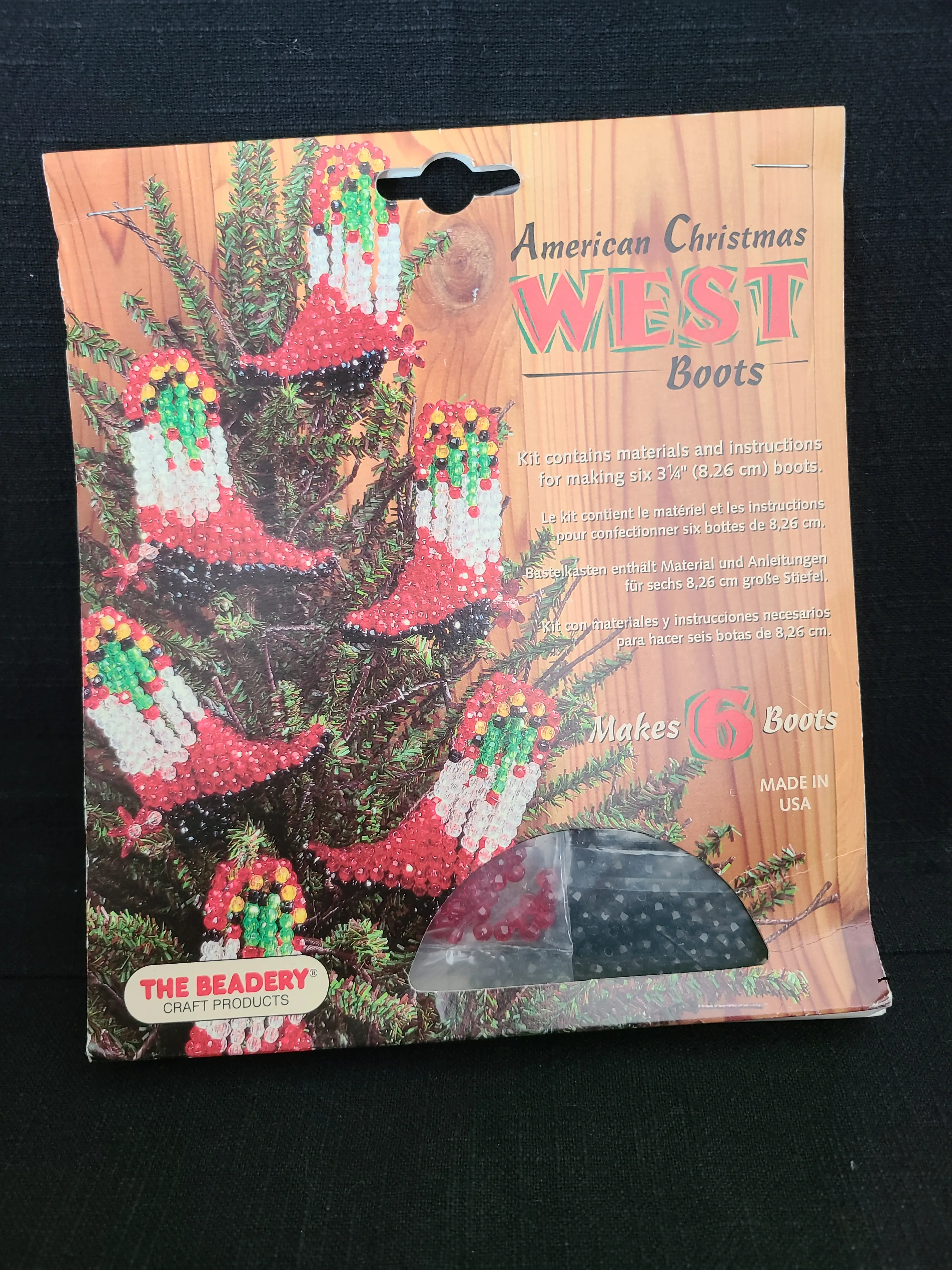 Vintage Bead Ornament Kit The Beadery American Christmas West Cowboy Boots