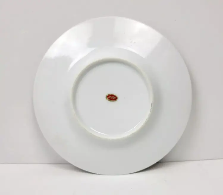 Art of Chokin 24k Gold Gild Trim Plate Bird Cherry Blossoms Flowers 6" Japan