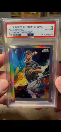 PSA 8 2024 Topps Chrome Cosmic Paul Skenes Stars In The Night