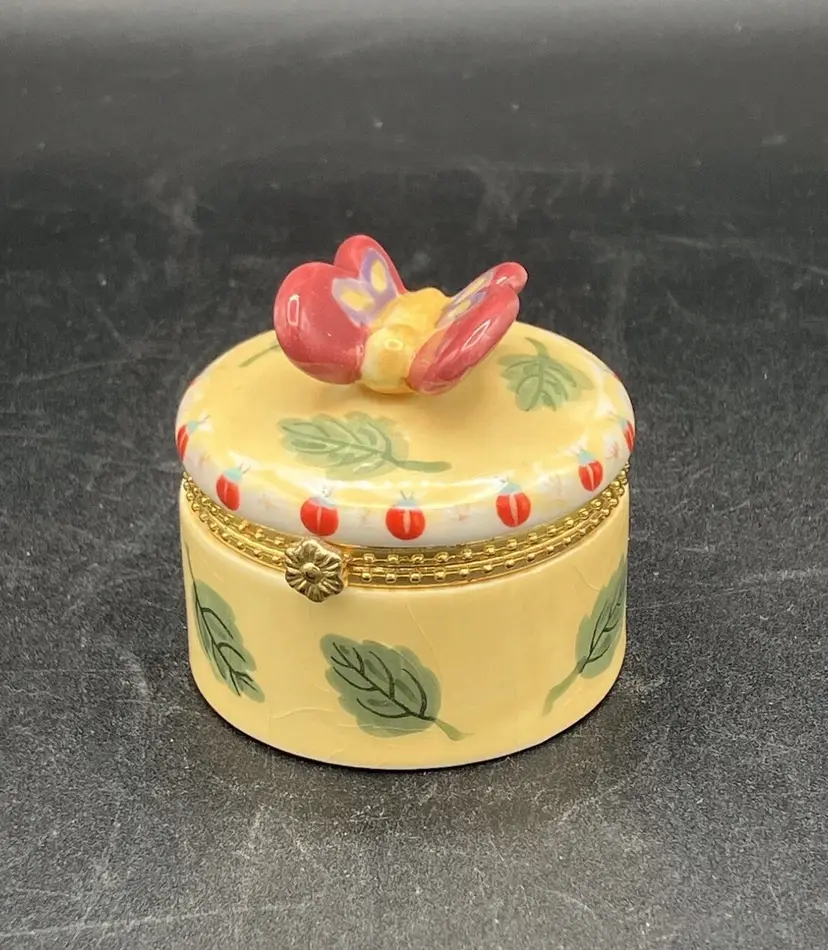 Vintage House Of Hatten Butterfly Trinket Box, 2x2”