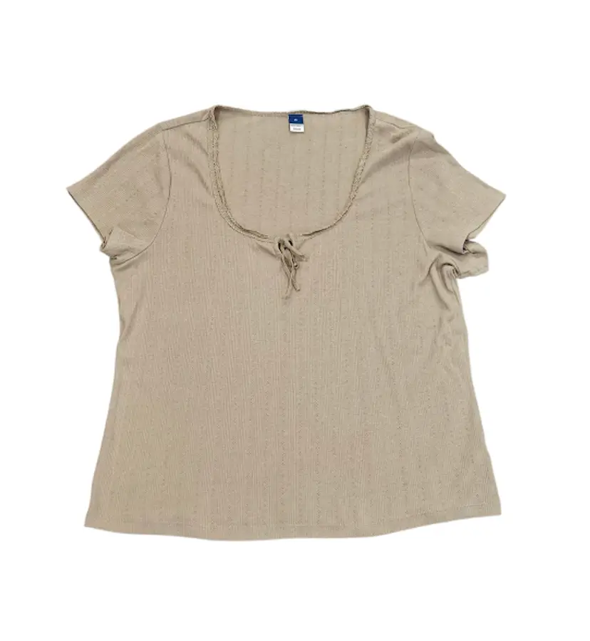 Old Navy Shirt Women XL Light Green Y2K Short Sleeve Scoop Neck Floral Retro Tee