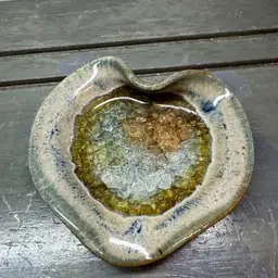 Crystalline Pottery Trinket Dish
