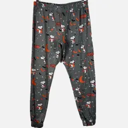 Munki Munki Peanuts Women's Medium SNOOPY Halloween Pajama Pants Lounge Gray