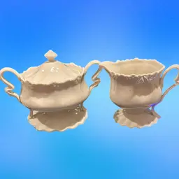 Graces Teaware Scalloped Sugar & Creamer