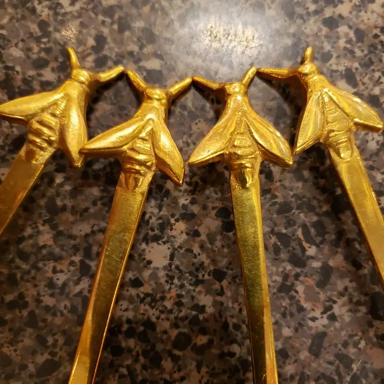Brass Honey Bee Spoons Set of Four