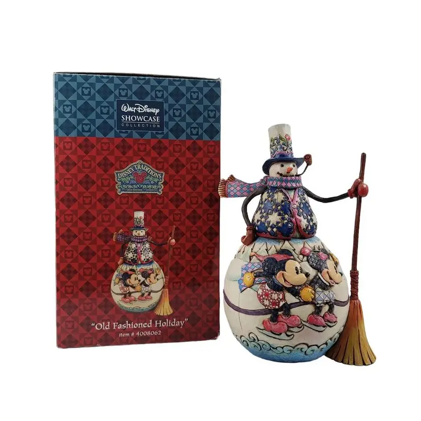 Jim Shore Disney Traditions Figurine Mickey Minnie Mouse Old Fashioned Holiday 4008062