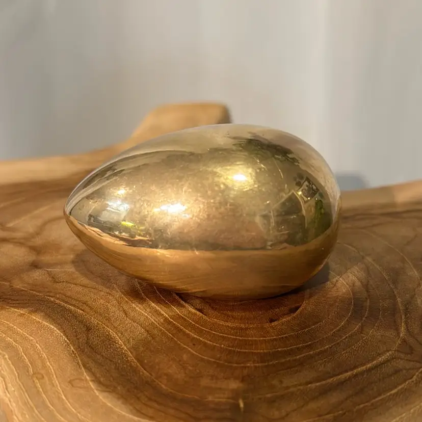 Mid-Century 3” Brass Egg Paperweight