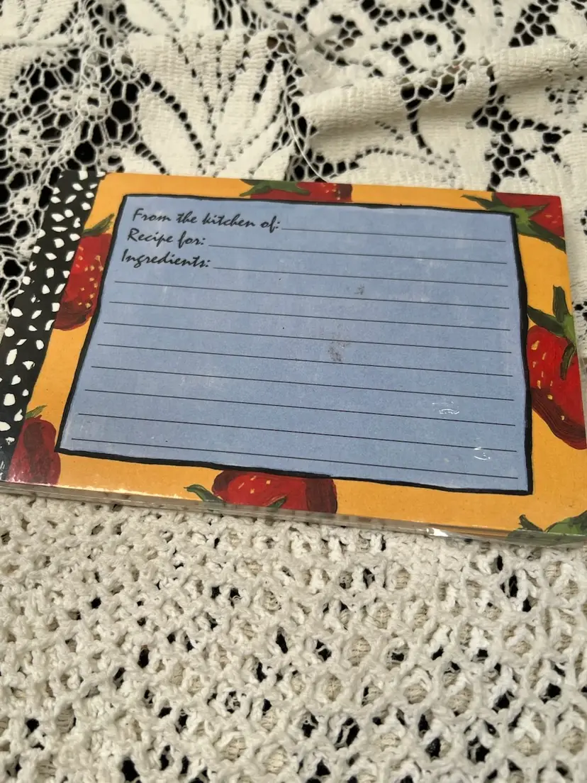 Vintage 40 Strawberry 6" X 4" Recipe Cards NOS