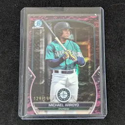 2023 Bowman Draft Chrome Purple Lunar /199 Michael Arroyo  Baseball Card - Seattle Mariners