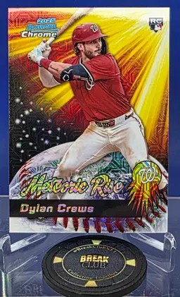 Dylan Crews 2025 Bowman Chrome Mega Box  Meteoric Rise Mojo Refractor RC #MR-10 Washington Nationals