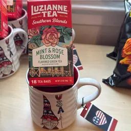 USA Gnome Mug And Luzianne Mint And Rose Green Tea