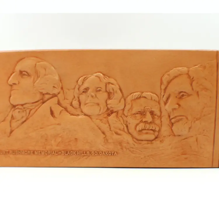 Vintage Embossed Mount Rushmore Memorial Hinged Souvenir Box GuildCraft