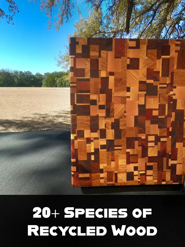 XL Long Exotic Chaos End Grain Cutting Board Butcher Block