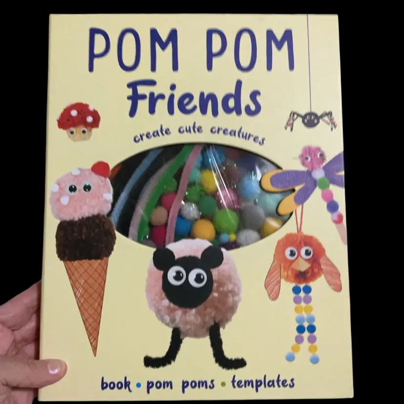 Pom Poms Friends !! Create Cute Creatures!!! Everything Includes, Book, Pom Poms, Templates.
