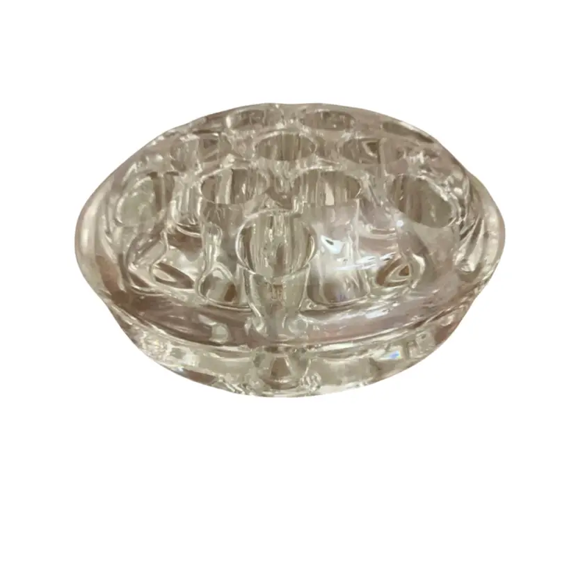 13-hole Clear Glass Flower Frog 2”x 4”