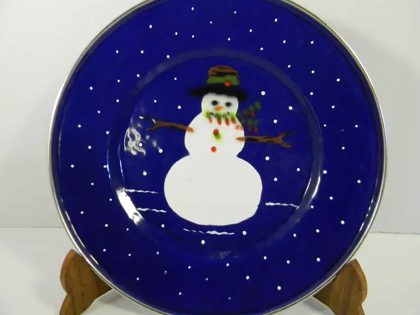 The Golden Rabbit II-Denise S. Harvey Design Enamelware Snowman 1997