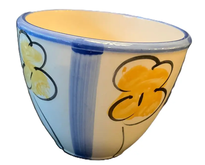 VTG Hand Painted Pottery Container Pot Bowl