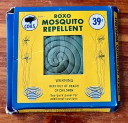 VINTAGE Roxo Mosquito Repellent Coil Japan Box 2 Unused PROP Collection Display
