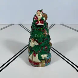 Vintage Santa Christmas Tree Candle Holiday Decor Figurine 6.5" Tall