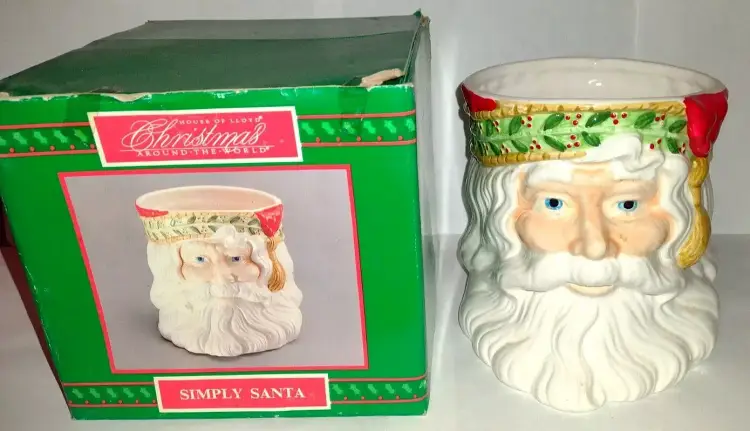 House Of Lloyd Simply Santa Claus Face Porcelain Planter Caffco Pottery Christmas Around the World