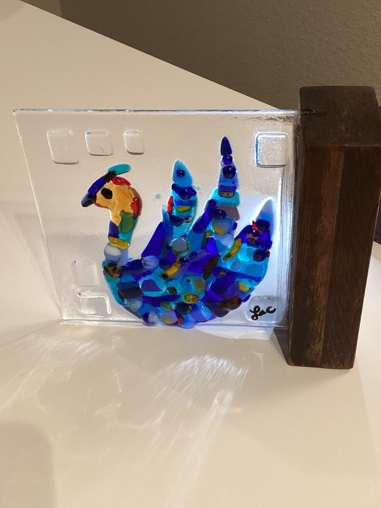 Laura Ann Cohn LAC Birds (tm) Signed Fused Art Glass Sculpture Gospel Glass