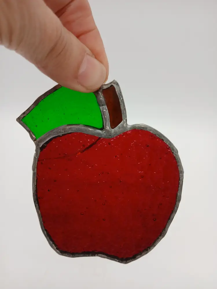 Apple Stained Glass Suncatcher