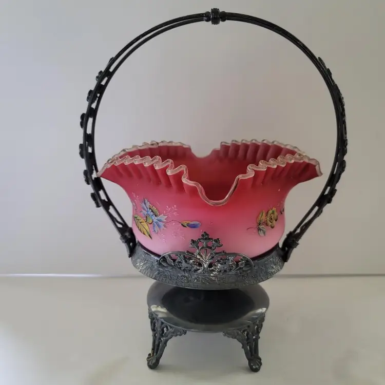 Victorian Fruit / Berry Basket E.G. Webster Silverplate"Wedding Basket"