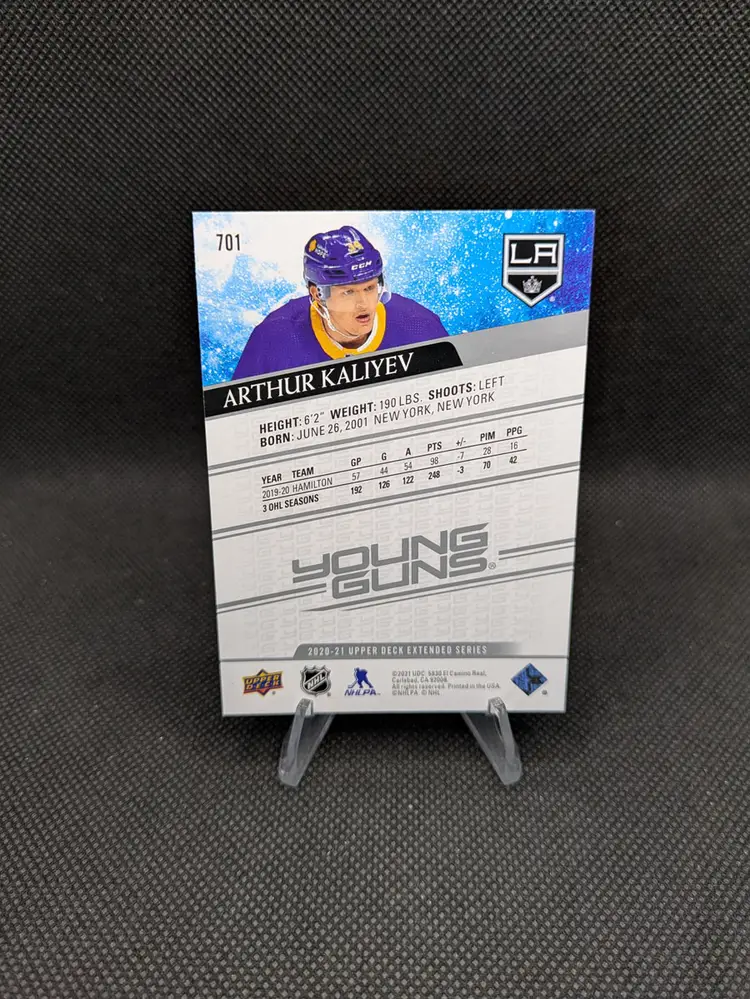 Arthur Kaliyev 2020-21 Upper Deck YG Rookie Card (RC) #701 - Los Angeles Kings