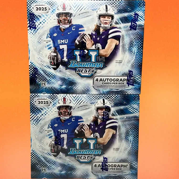 2025 Bowman’s Best U Football 2 Hobby Box Live Team Rip MBB1737 (stacked shipping)