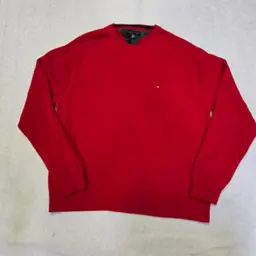 Tommy Hillfiger Mens Crewneck Sweater XXL Red Knit Pullover