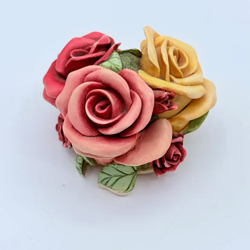 HARMONY KINGDOM TRINKET BOX ROSES TRIO LADYBUG & FRIENDS 2.5” by 3”