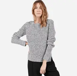 Everlane Donegal Marled 100% Wool Chunky Knit Wide Crew Neck Sweater
