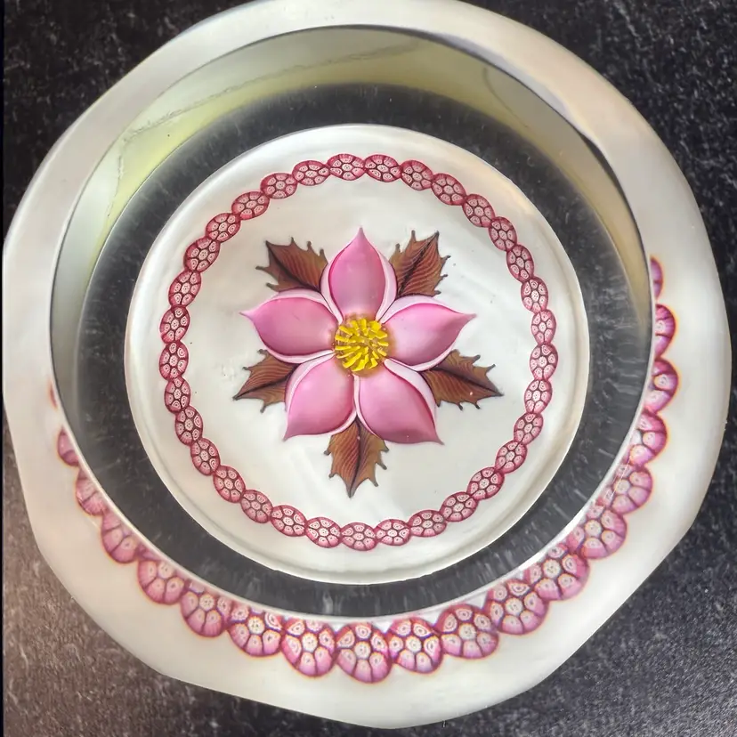 Rare Find!! William Mason Artist Proof 1983 Caithness “Winter Flower” Paperweight